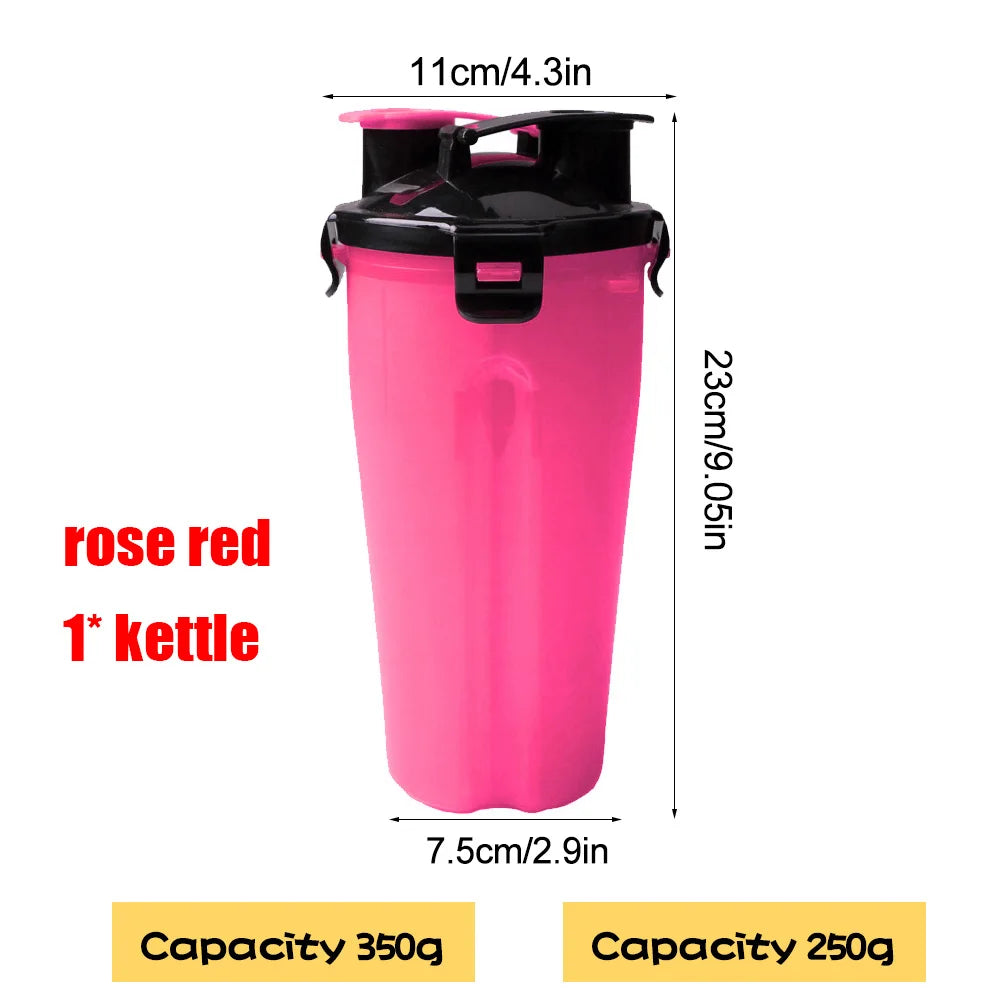2-in-1 Portable Pet Water & Food Container with Foldable Silicone Bowl | Travel Dog & Cat Feeder – 350ml + 250g