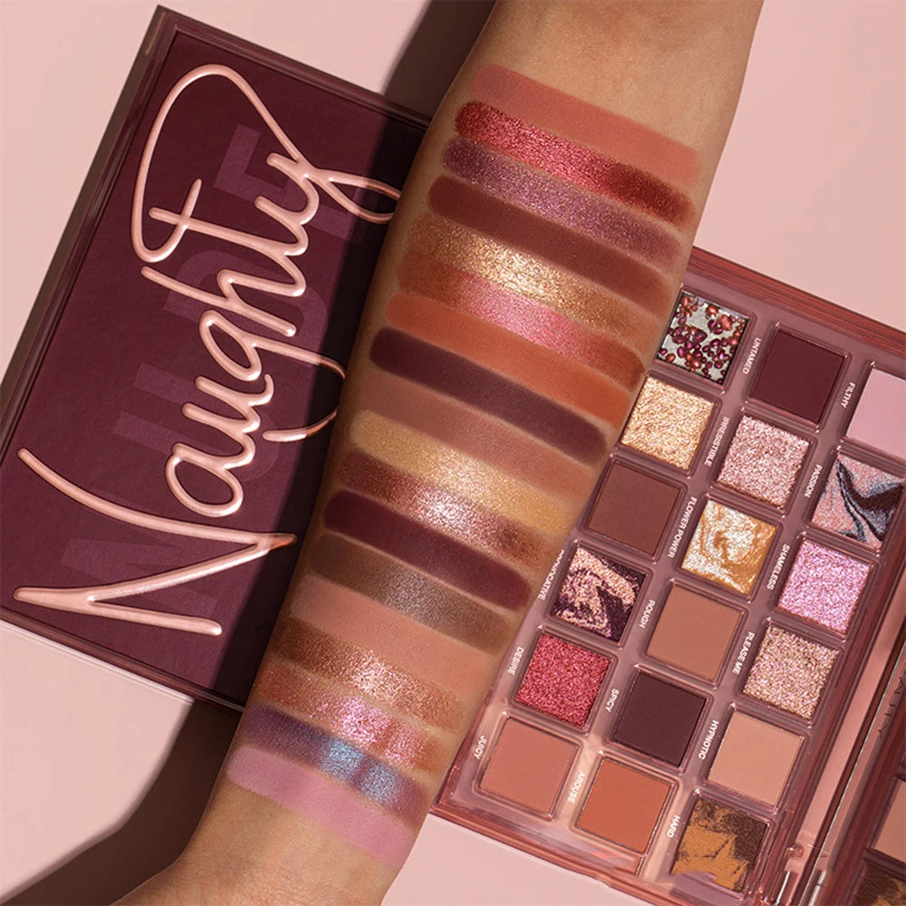 18-Color Shimmer & Matte Eyeshadow Palette – Waterproof Pigments