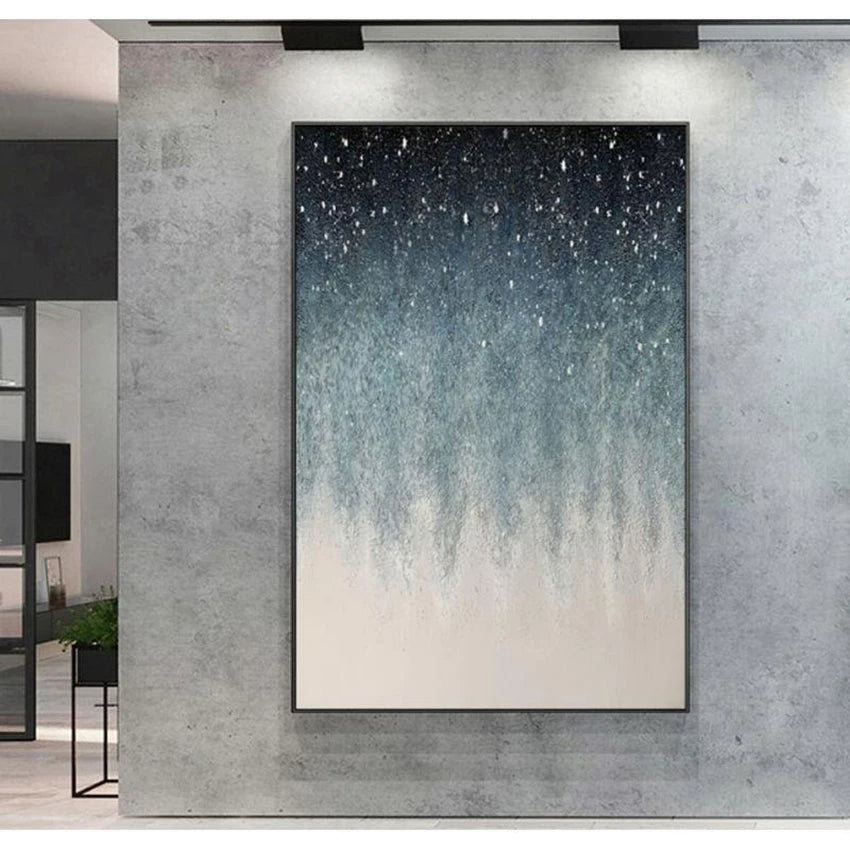 Handmade Vast Starry Sky Canvas Oil Painting Abstract Vertical Version Frameless Wall Decoration Poster For Living Room Bedroom Peaceful Pleasures Health and Wellness