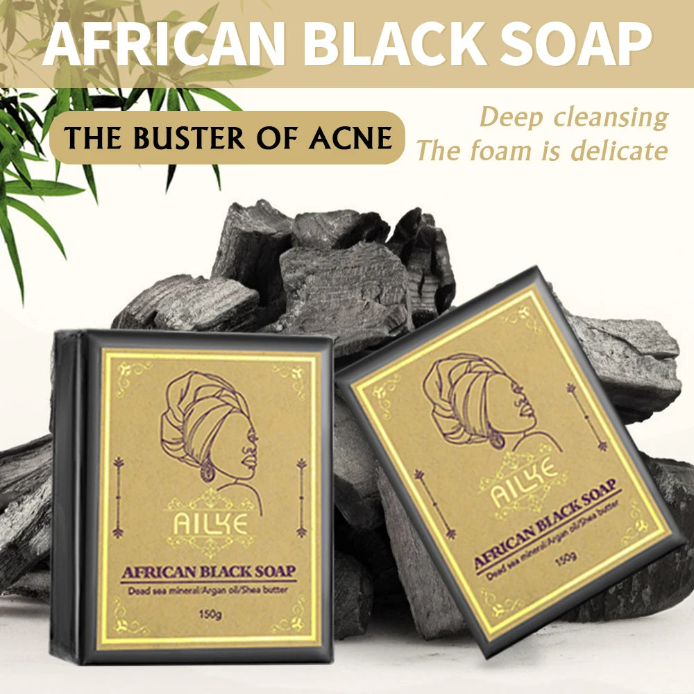 AILKE African Black Soap – Brightening Face & Body Bar 150g