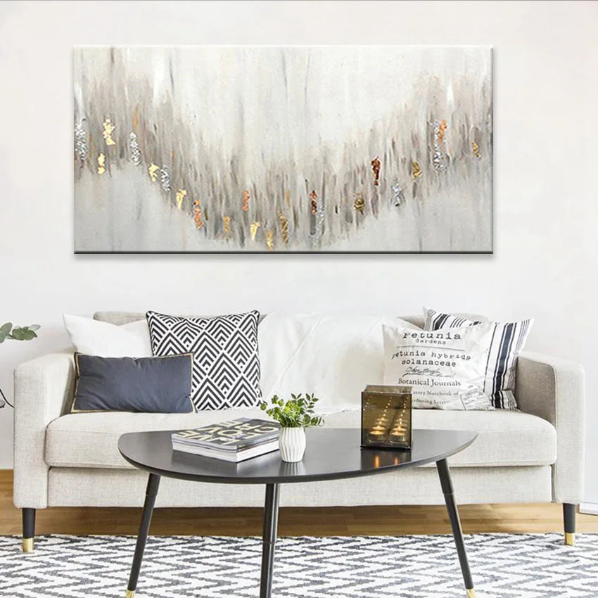 Abstract Frameless Horizontal Version Home Decoration Mural Handmade Canvas Oil Painting Living Room Sofa Background Wall Poster Peaceful Pleasures Health and Wellness