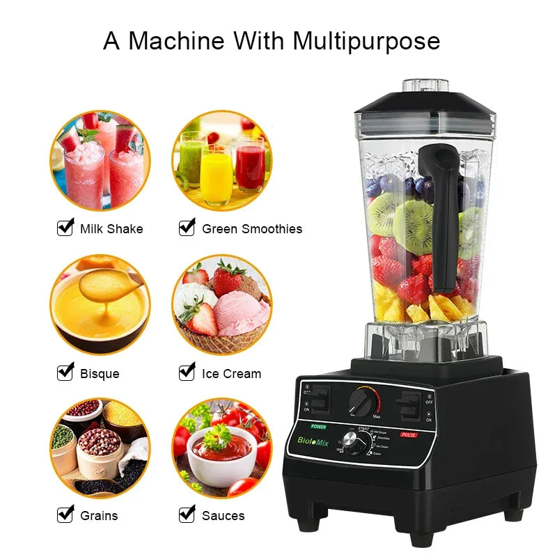 BioloMix BPA Free 2L Jar 2200W Professional Smart Timer Pre-programed Blender Mixer Juicer Food Processor Ice Smoothies Crusher Peaceful Pleasures Health and Wellness