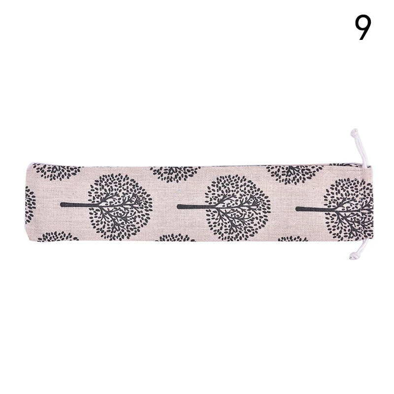 Cutlery Case Drawstring Bag Portable Tableware Bag Cotton Linen Travel Spoon bag Peaceful Pleasures Health and Wellness N9