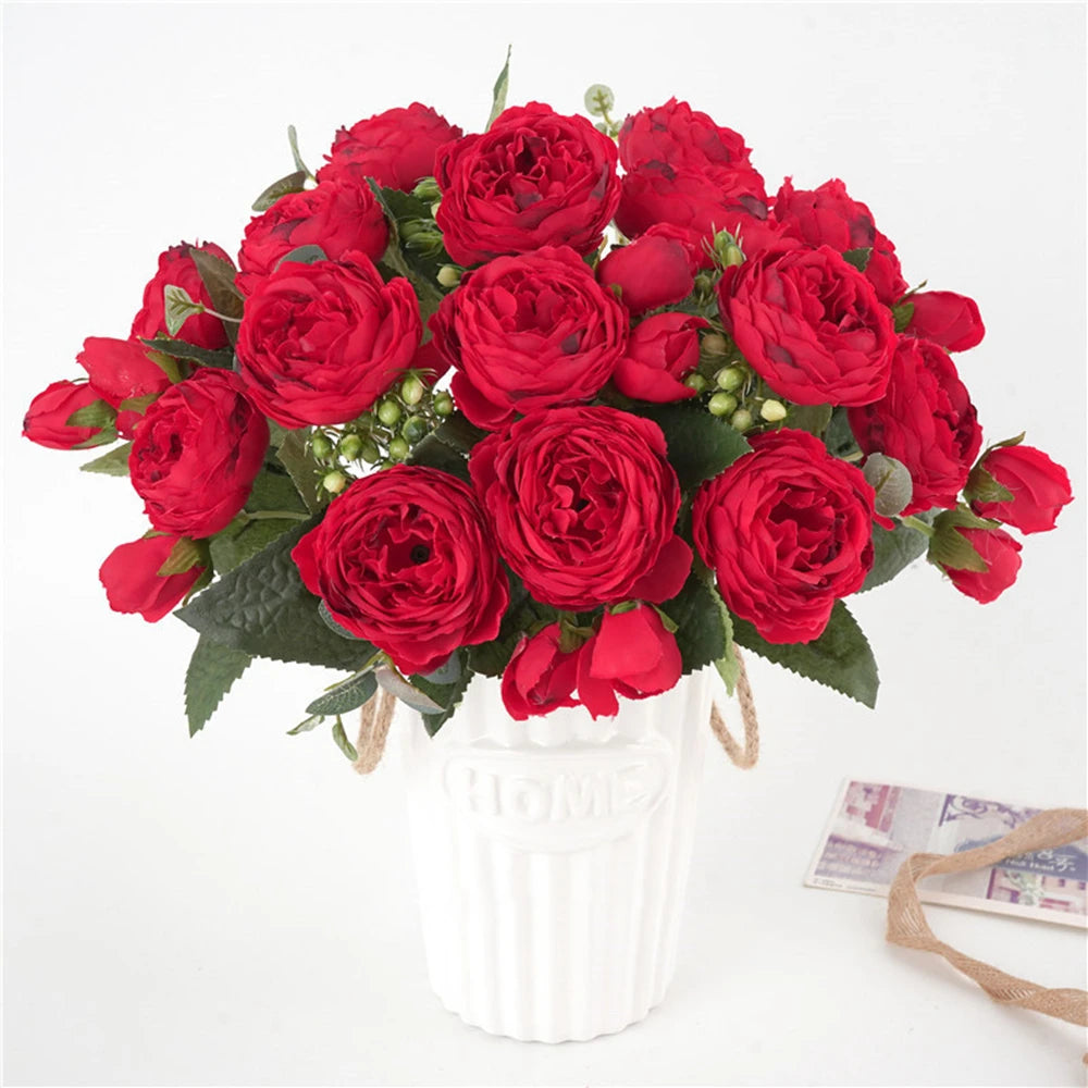 30cm Silk Peony Artificial Roses | Wedding & Home Decor