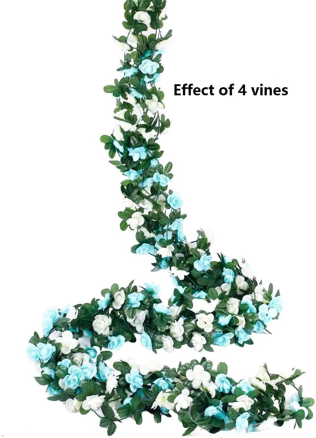 2.5m Flower Garland Fake Rose Vine Artificial Flowers Hanging Rose Ivy Hanging Baskets Wedding Arch Garden Background Decor Peaceful Pleasures Health and Wellness Rose Vine Blue