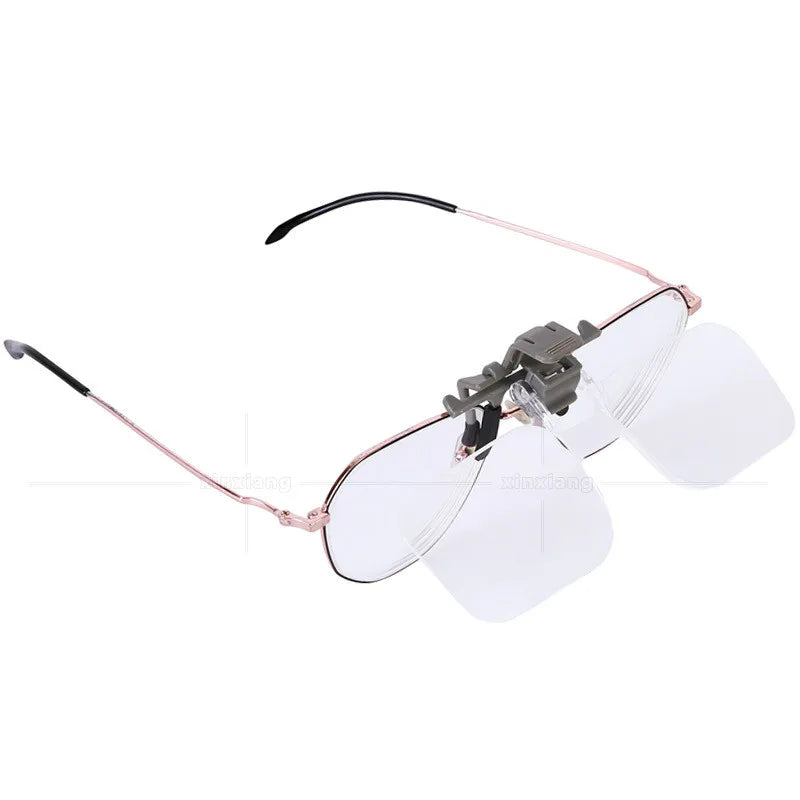 2x Magnifier Glass Magnifying Glasses with Clip For Clip On Flip Up Spectacles Magnification Magnifier, Clip On Eyeglass Loupe Peaceful Pleasures Health and Wellness
