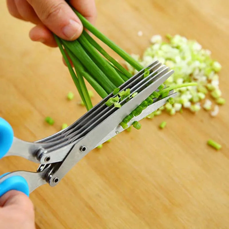 5-Blade Herb & Scallion Scissors – Stainless Steel Multi-Layer Kitchen Shears
