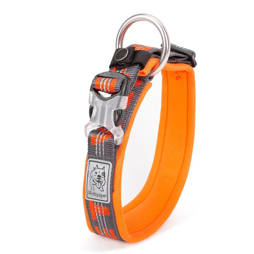 Truelove Neoprene Padded 3M Reflective Dog Collar – YC1854 Peaceful Pleasures Health and Wellness Orange XS China Mainland
