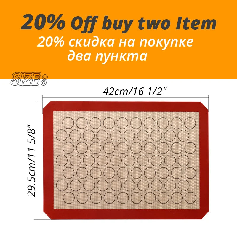 Silicone Macaron Baking Mat - for Bake Pans - Macaroon/Pastry/Cookie Making - Professional Grade Nonstick Peaceful Pleasures Health and Wellness