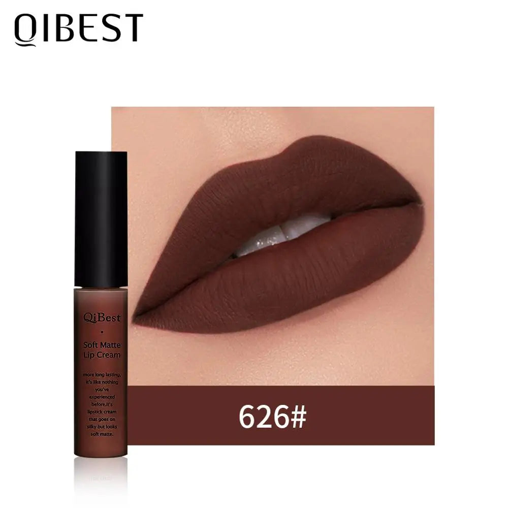 QIBEST Matte Lip Gloss Lip Makeup 34 Colors Velet Nude Waterproof Lipgloss Matte Lipstick Liquid Lipstick Long lasting Lip Tint Peaceful Pleasures Health and Wellness 26