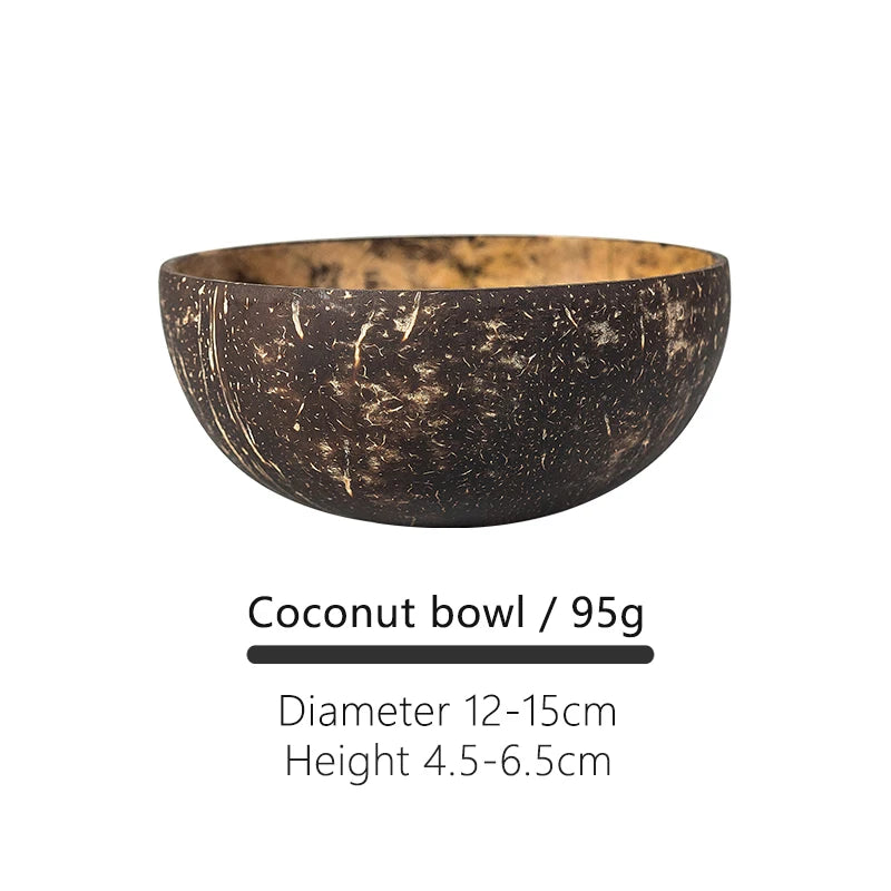 Natural Coconut Shell Bowl – Handcrafted Eco-Friendly Serving Bowl for Fruit, Salad, Rice & Ice Cream