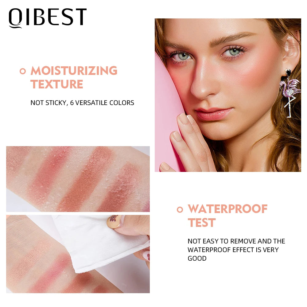 QIBEST Face Blusher Peach Cream Makeup Blush Palette Cheek Contour Blush Cosmetics Blusher Cream Korean Makeup Rouge Tint Blush Peaceful Pleasures Health and Wellness