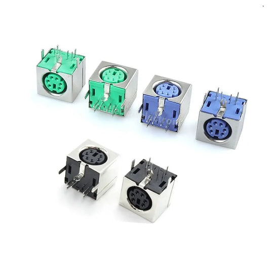 10PCS Keyboard Socket PS2 6P Purple Green Mouse Socket 6-pin Connector Peaceful Pleasures Health and Wellness