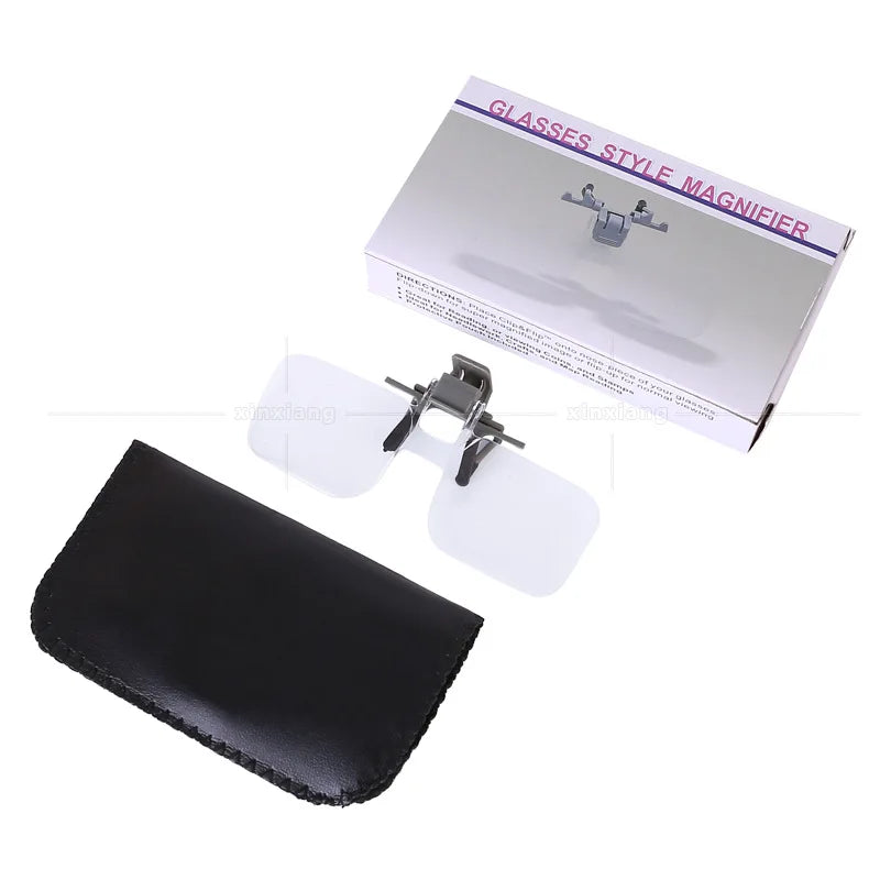 2x Magnifier Glass Magnifying Glasses with Clip For Clip On Flip Up Spectacles Magnification Magnifier, Clip On Eyeglass Loupe Peaceful Pleasures Health and Wellness