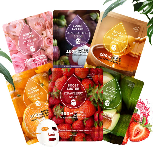 AILKE Vitamin C & Hyaluronic Acid Brightening Sheet Mask 10pc Brightening Sheet Mask Peaceful Pleasures Health and Wellness Random mixed pack 10PCS