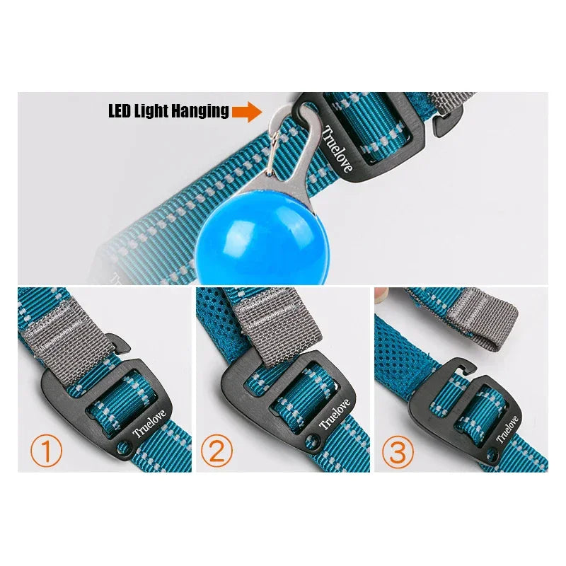 Truelove Hands-Free Reflective Dog Leash with Carabiner TLL2671 Dog Leashes Peaceful Pleasures Health and Wellness