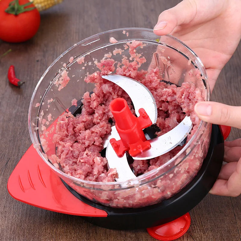 Multi-function Kitchen Manual Food Processor Household Meat Grinder Vegetable Chopper Quick Shredder Green Cutter Egg Blender Peaceful Pleasures Health and Wellness