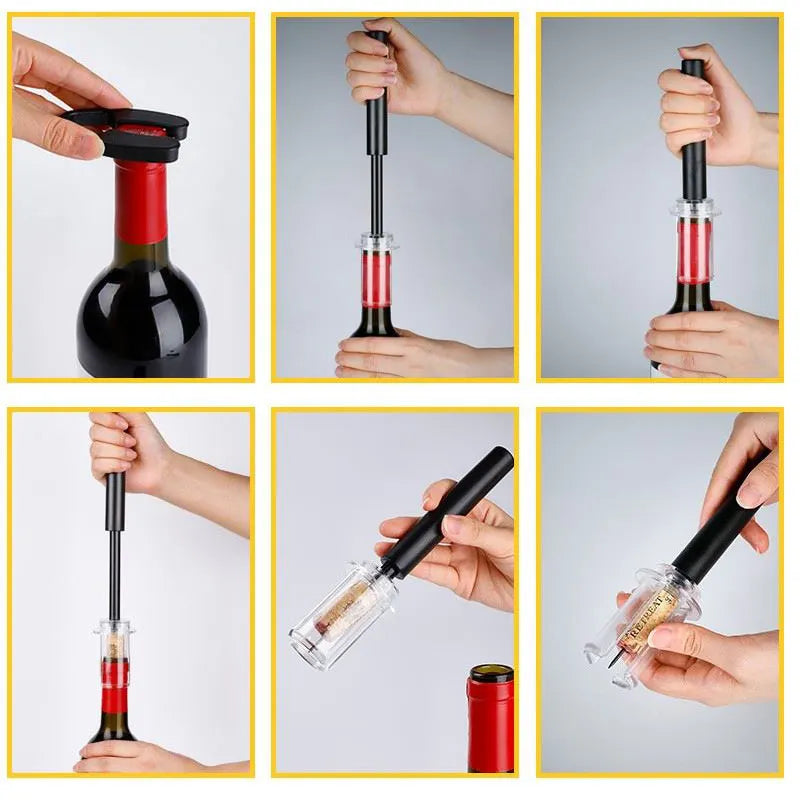 1 Pcs Air Pump Wine Bottle Opener Stainless Steel Pin Type Bottle Pumps abridor de vinho Kitchen Opening Tools Bar Accessories Peaceful Pleasures Health and Wellness