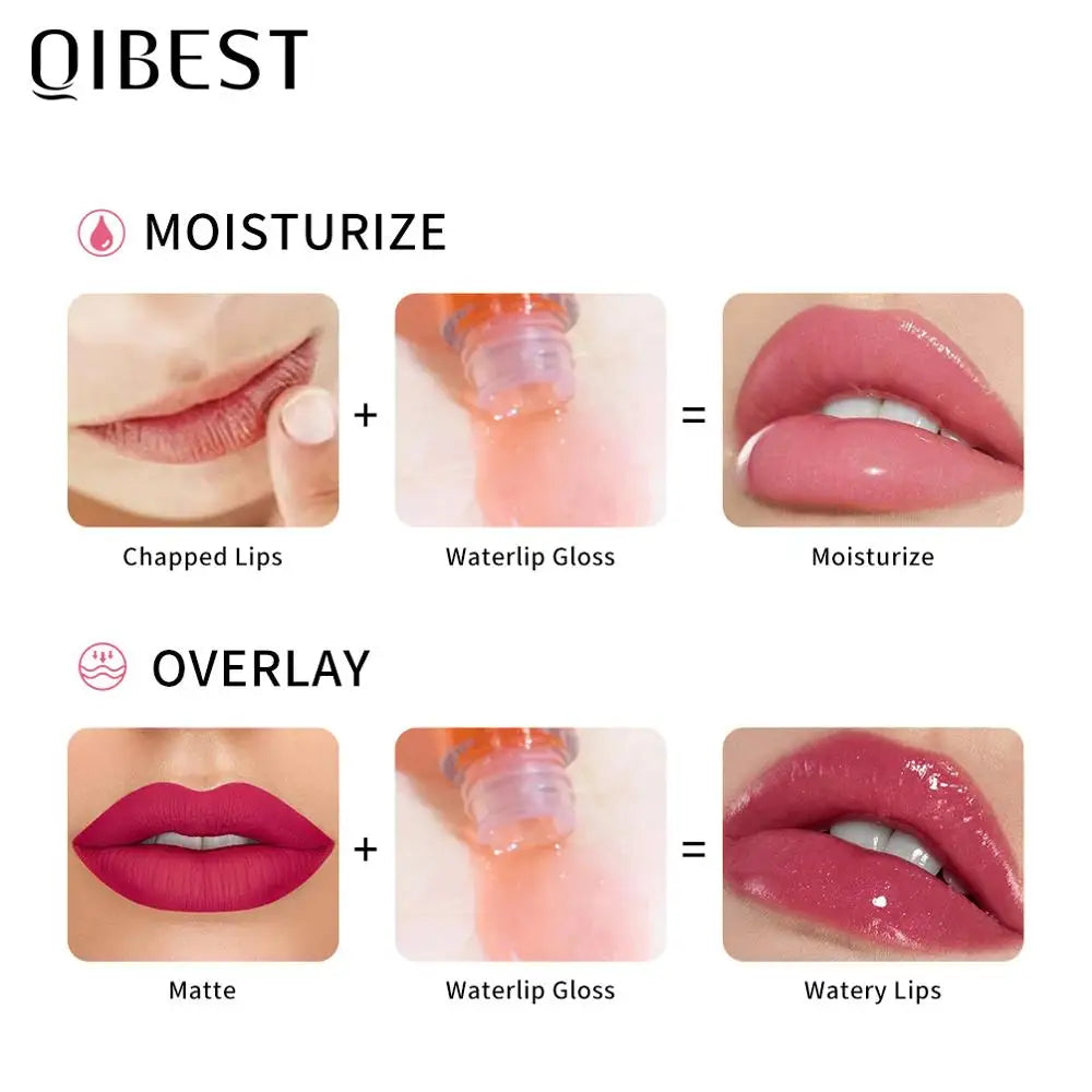 QIBEST Moisturizer Plumper Lip Gloss Long Lasting Transparent Lipgloss Base Watery Luster Glossy Lip Tint Waterproof Lips Makeup Peaceful Pleasures Health and Wellness