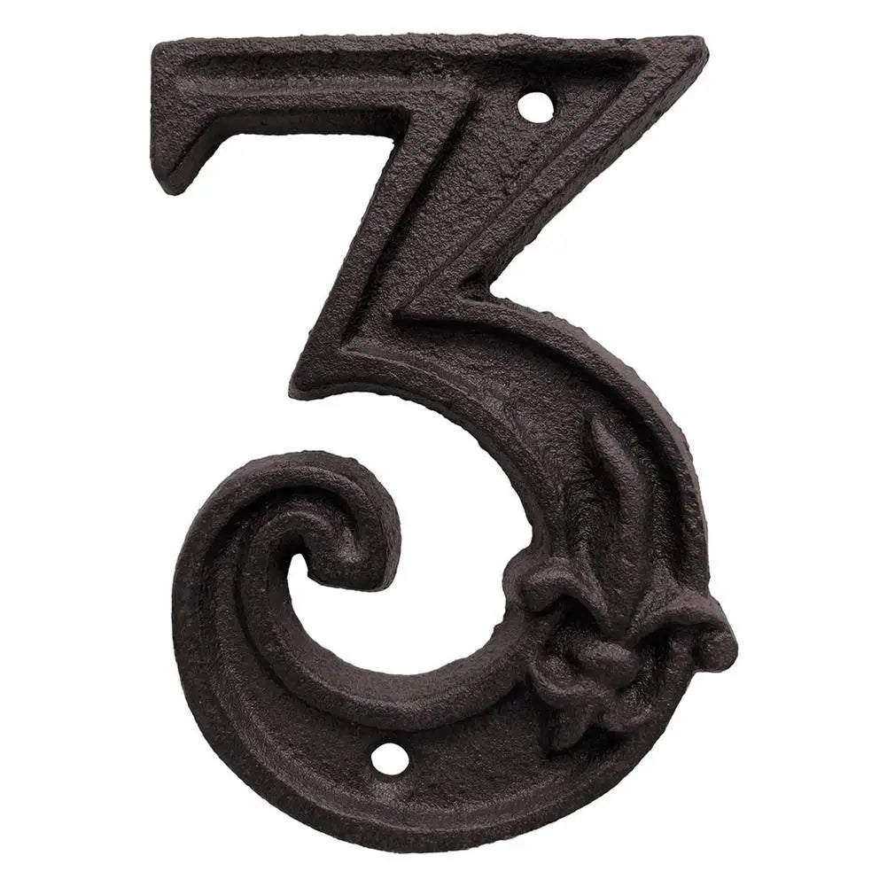 Unique House Number Cast Iron Metal Antique Doorplate Address Numbers Apartment Street Address Plaque Decor Attractive Peaceful Pleasures Health and Wellness 3 China Mainland