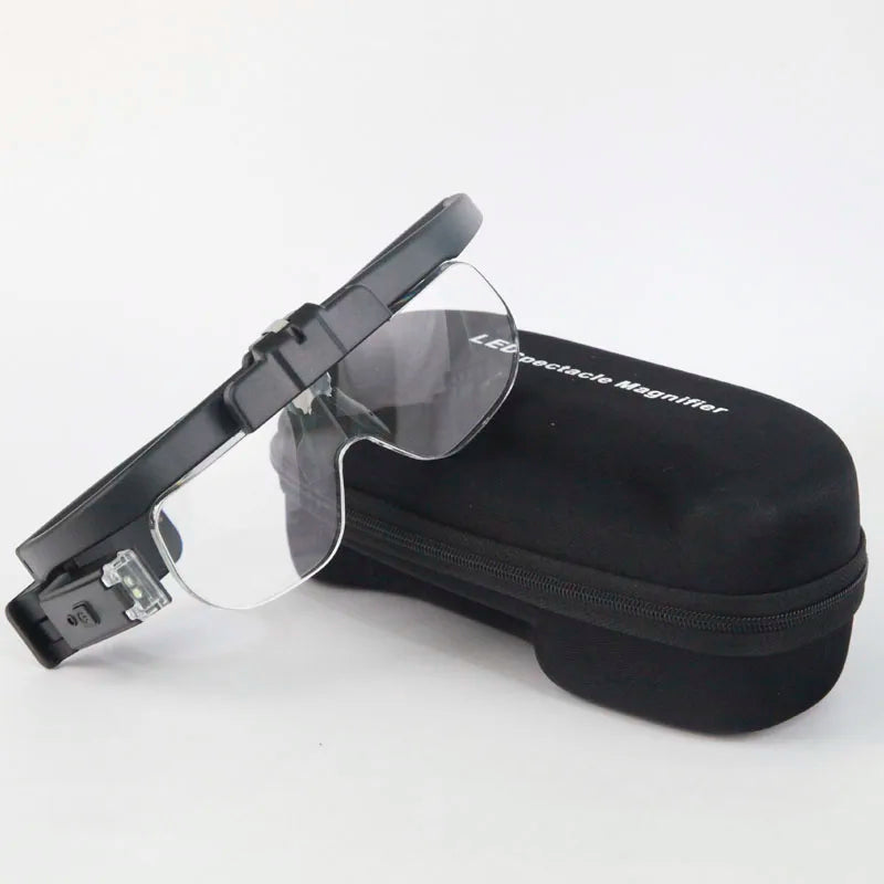 Head Glasses Magnifying Glass USB Rechargeable Monocle Glasses Magnifying Glass Led Watchmaker Repair Wearing Glasses Magnifier Peaceful Pleasures Health and Wellness