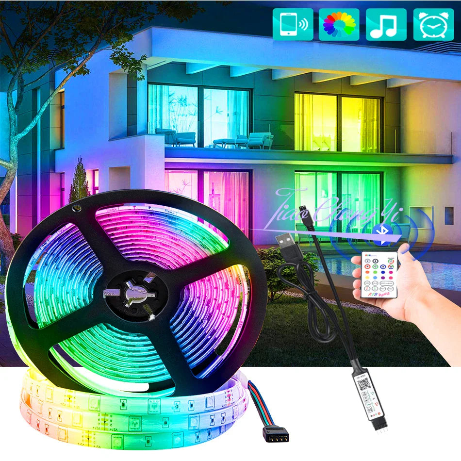 RGB LED Strip Light 5V USB TV Backlight 5050 SMD Bluetooth 1M–5M