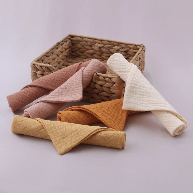 5-Pack Baby Cotton Gauze Washcloths – Soft Burp & Bath Towel