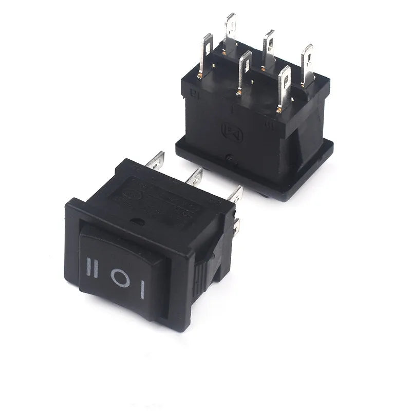 5PCS Rocker Switch 15*21mm Mini Black 3 Pin / 6 Pin on/Off/On AC 6A/250V 10A/125V KCD1 Power Button Switch Peaceful Pleasures Health and Wellness