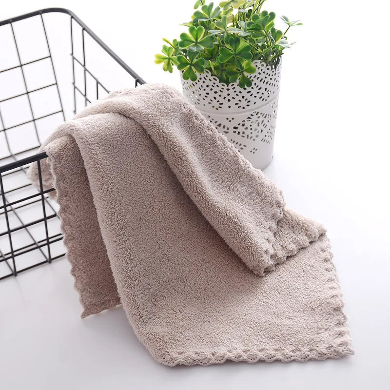 Coral Fleece Hand Towel – Absorbent Kitchen Cleaning Cloth