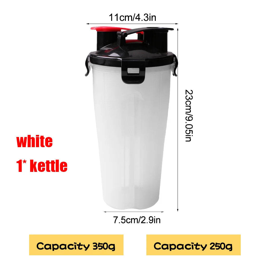 2-in-1 Portable Pet Water & Food Container with Foldable Silicone Bowl | Travel Dog & Cat Feeder – 350ml + 250g