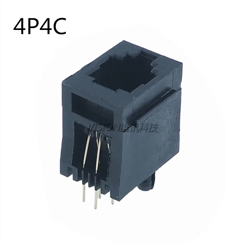 10pcs RJ11 Telephone Jack Connector 4P4C 6P6C 8P8C Vertical Crystal Head Female Socket Black Peaceful Pleasures Health and Wellness