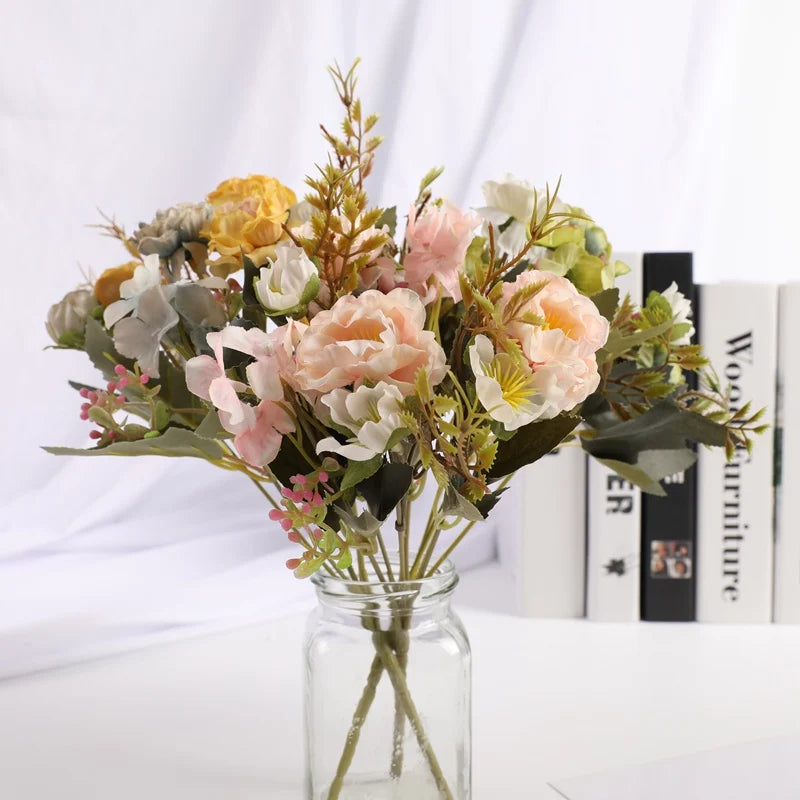 Artificial Silk Rose Bouquet | Wedding & Home Décor Gift