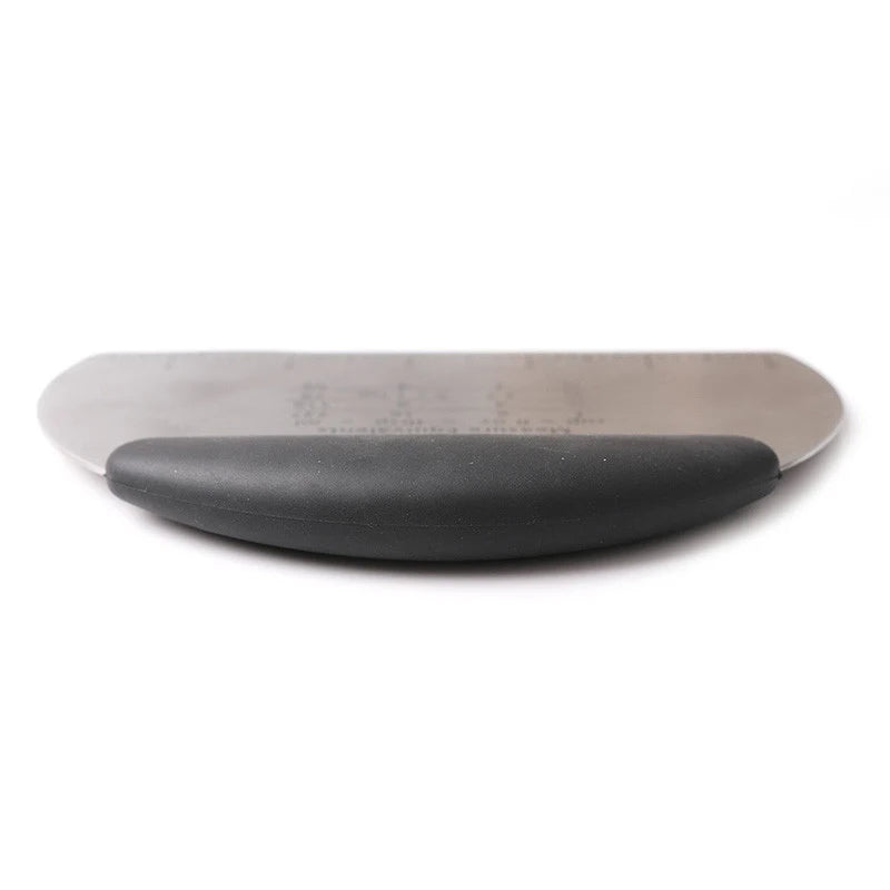 Semicircle Stainless Steel Dough Scraper with Measurement Scale – 16.2×11.7cm, Pizza & Bread Cutter Baking Tool
