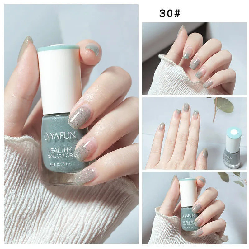 Quick-Dry Tearable Nail Polish | Glitter Matte Waterproof 40 Colors