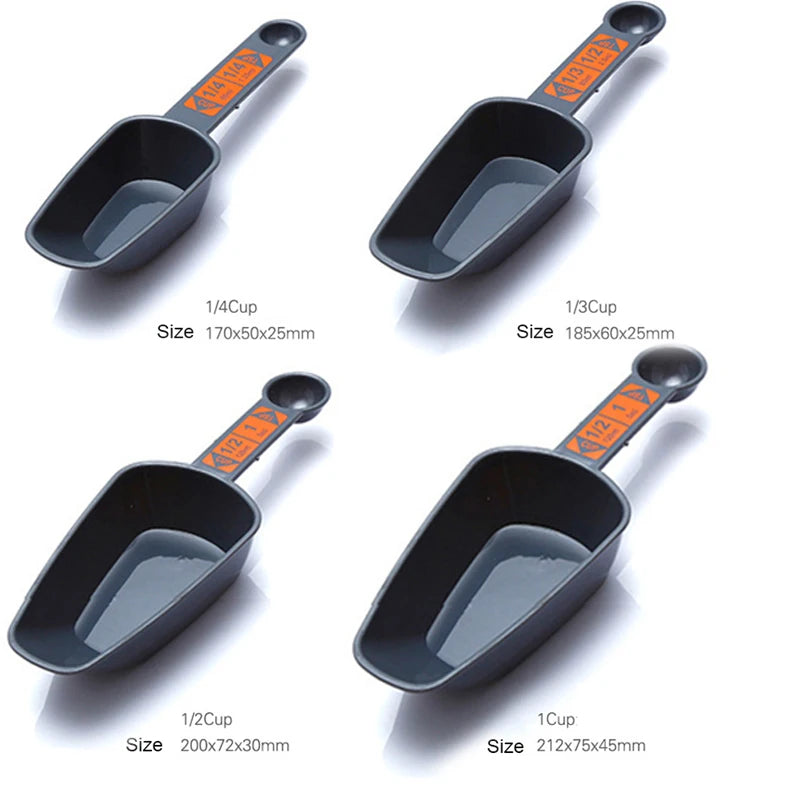 4PCS Multifunction Measuring Spoons and Measuring Cups Scoop with Scale for Coffee Making Kitchen Baking Measuring Kitchen Tool Peaceful Pleasures Health and Wellness