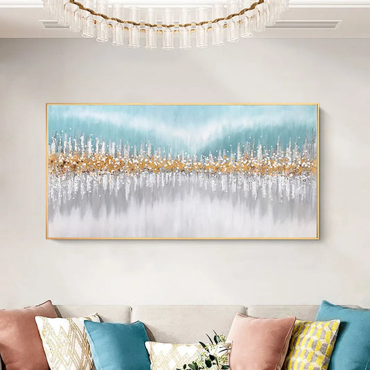 Wholesale wall art pictures for hotels Hand painted abstract acrylic oil painting on canvas art poster for living room bedroom Peaceful Pleasures Health and Wellness no frame 130cmx250cm