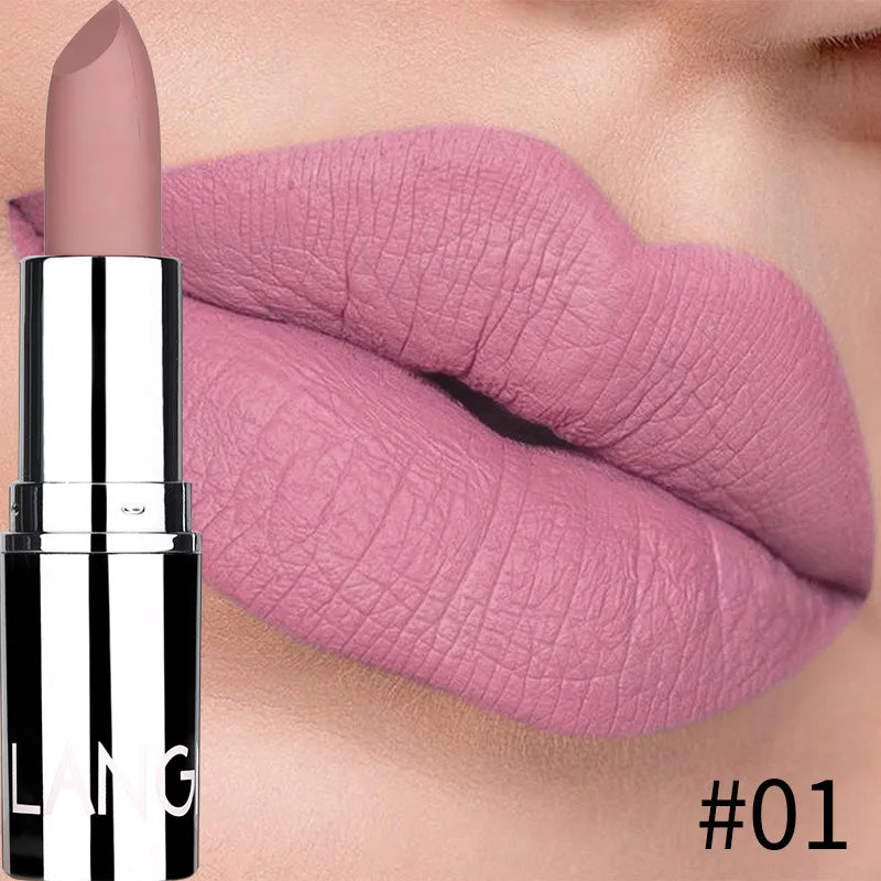 Langmanni Matte Velvet Lipstick – 8 Colors, Waterproof Long-Lasting