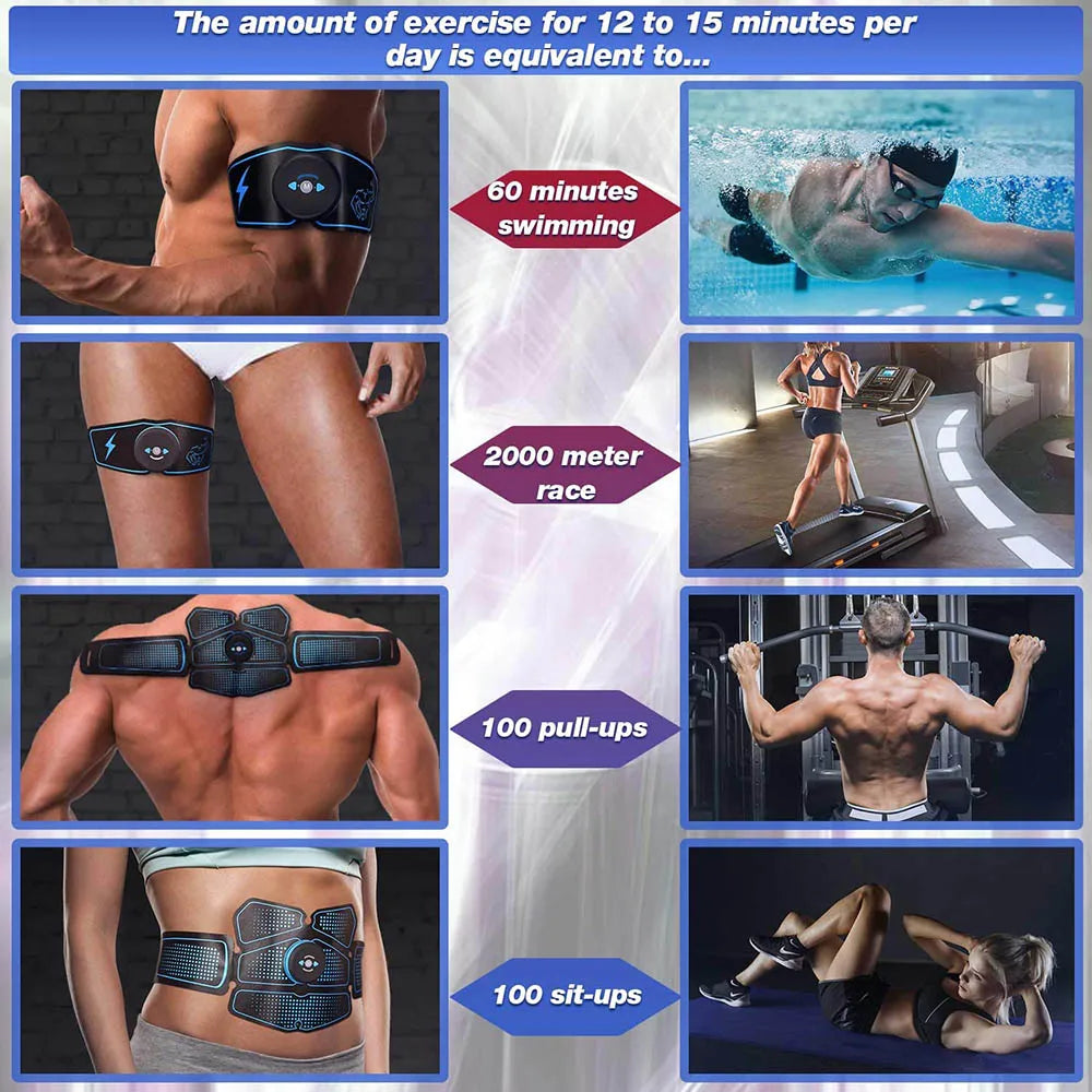 EMS Abs Muscle Stimulator – 6-Mode Toner for Home Gym