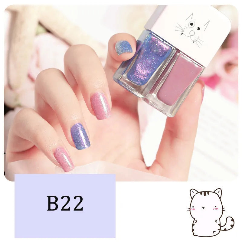 2-in-1 Candy Color Nail Polish | Quick Dry Waterproof Water-Based
