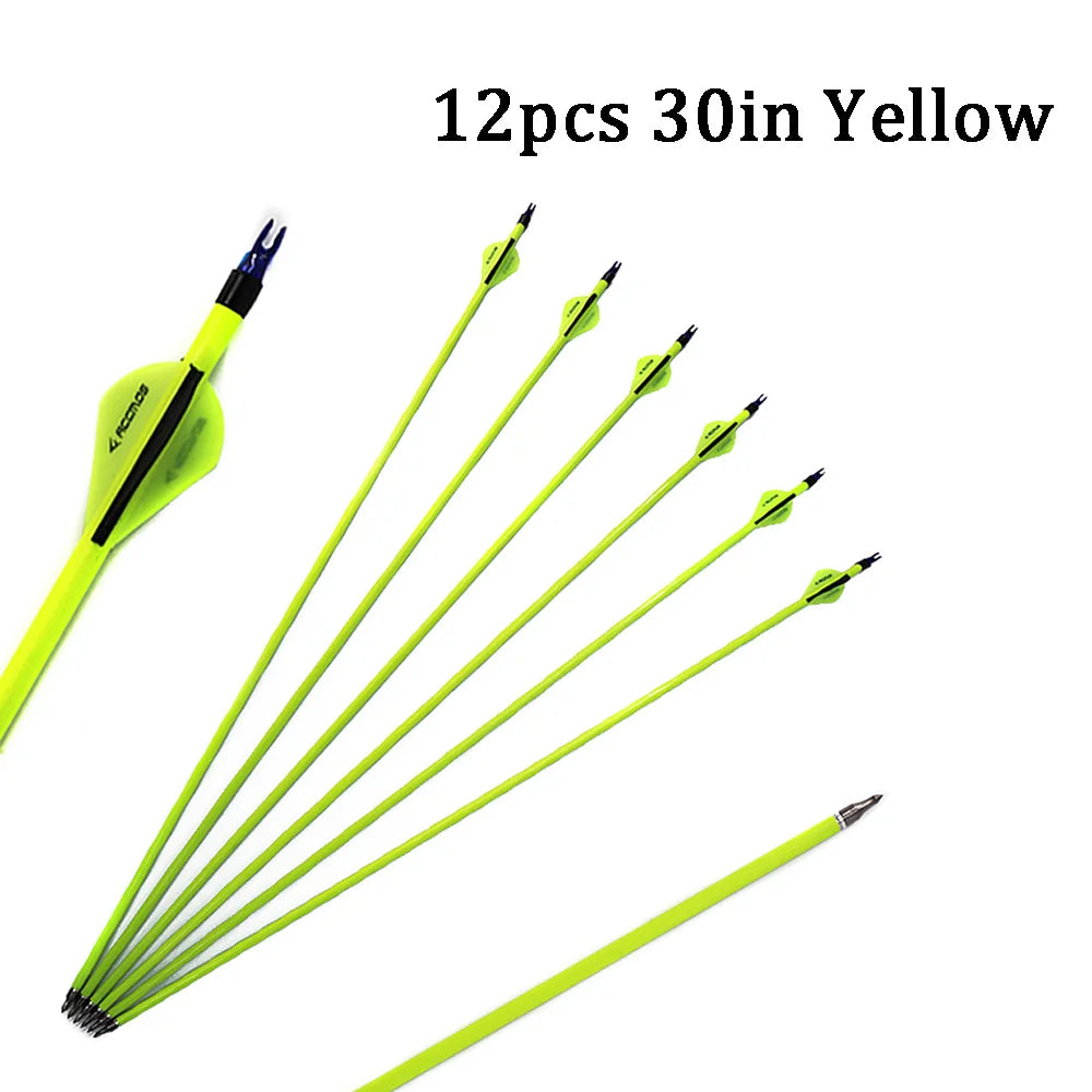 Spine 600 Mixed Carbon Arrow Yellow White Recurve Compound Bows
