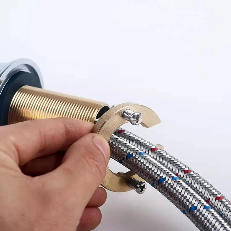 Brass C-Type Faucet Nut Cap & Circlip Washer Fixing Kit