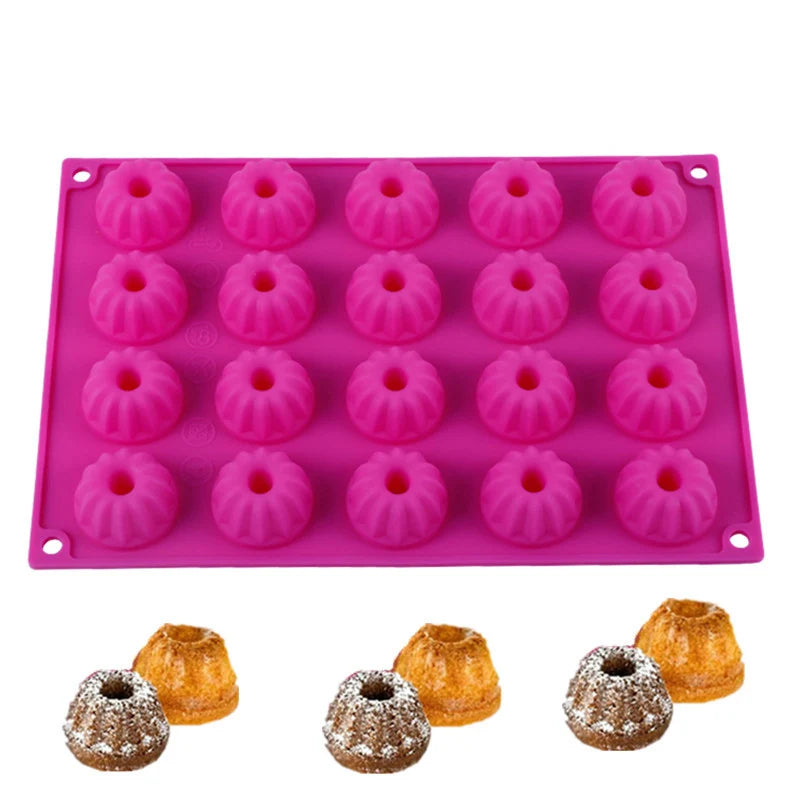 20-Cavity Silicone Chocolate Mold – 3D Mini Chiffon Fondant Cake & Pudding Mold, Oven Safe to 230°C