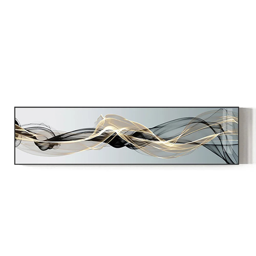 Modern Abstract Lines Canvas Painting Posters and Prints Nordic Wall Art Picture for Living Room Bedroom Luxury Home Decoration Peaceful Pleasures Health and Wellness 40x160cm No Frame QP10165