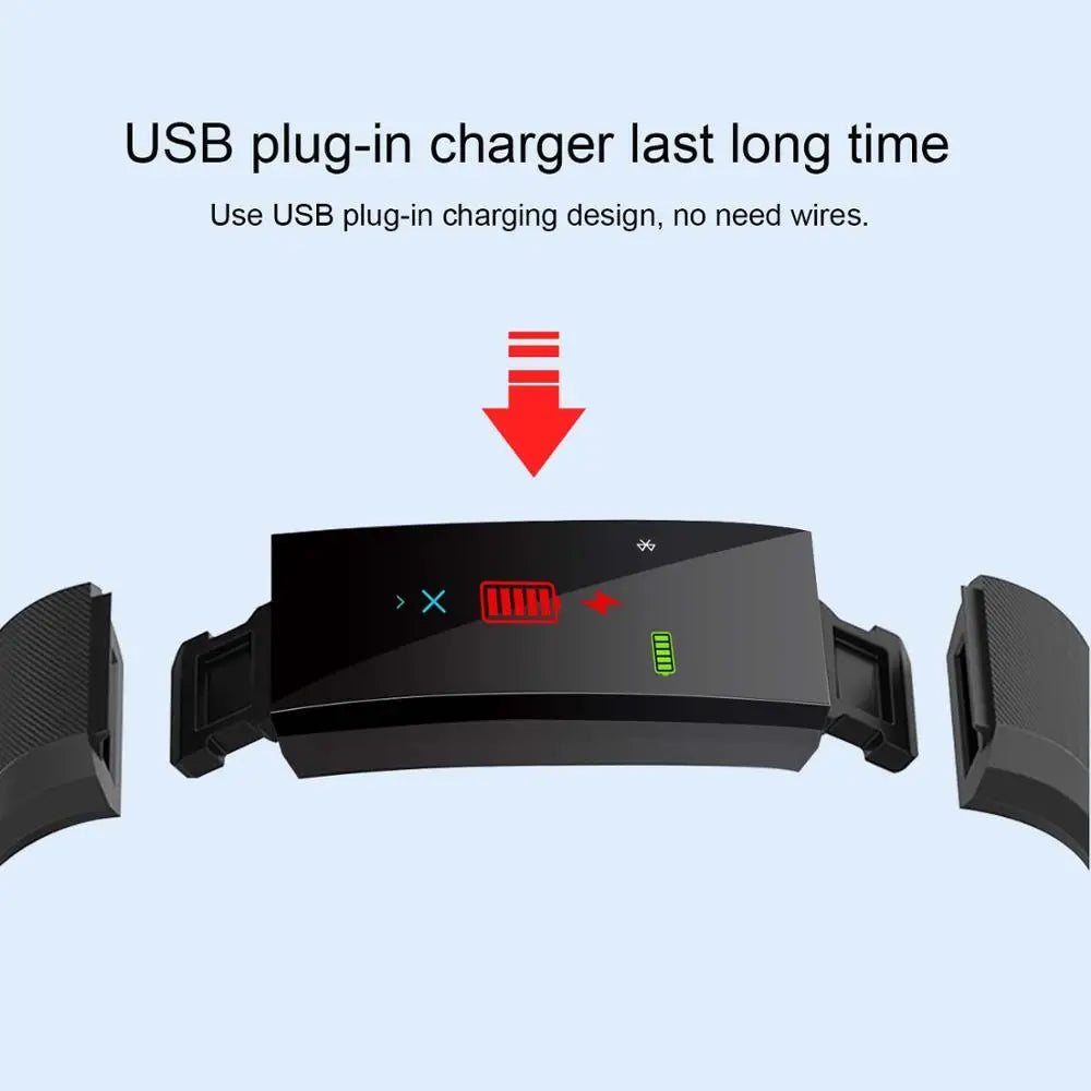 For Fitbit LCD Smartband Watch Fitness Tracke Heart Rate Blood Pressure Smart Bracelet Bluetooth-Compatible Waterproof Wristband Peaceful Pleasures Health and Wellness