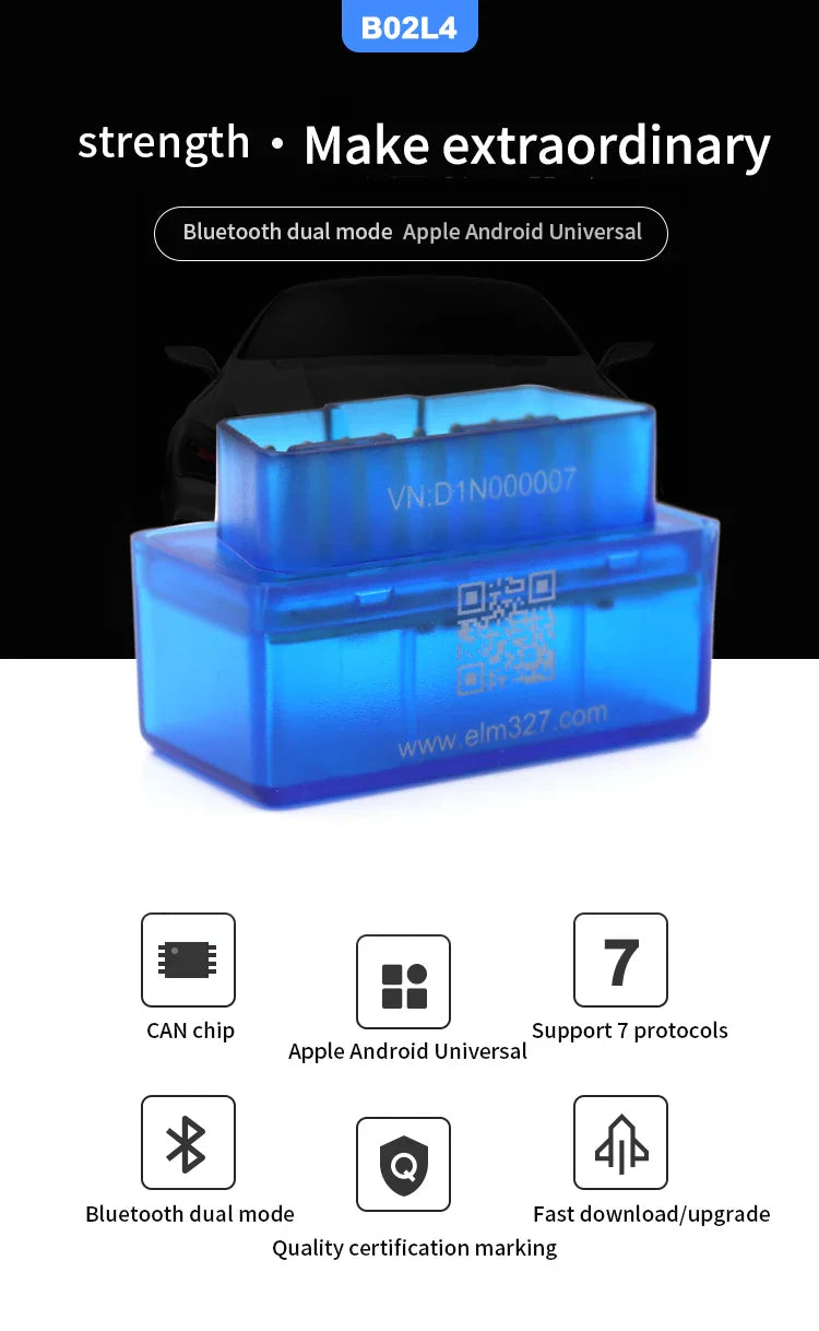 ELM327 V2.1 Bluetooth 4.0 OBD2 Scanner for iOS & Android