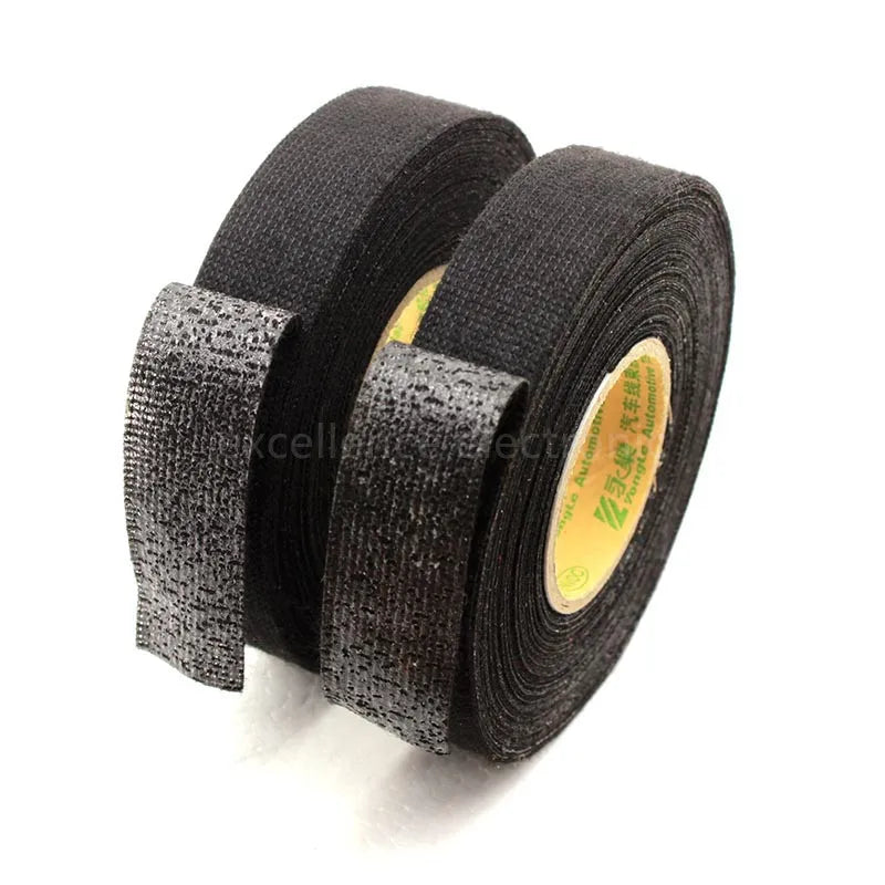 1PCS Heat-resistant Adhesive Cloth Fabric Tape For Car Auto Cable Harness Wiring Loom Protection Width 9/19/25/32MM Length 15M Peaceful Pleasures Health and Wellness