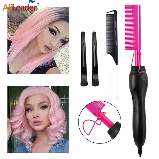 3 in 1 Hot Comb Straightener Electric Hair Straightener Hair Curler Wet Dry Use Hair Flat Irons Hot Heating Comb For Hair Peaceful Pleasures Health and Wellness