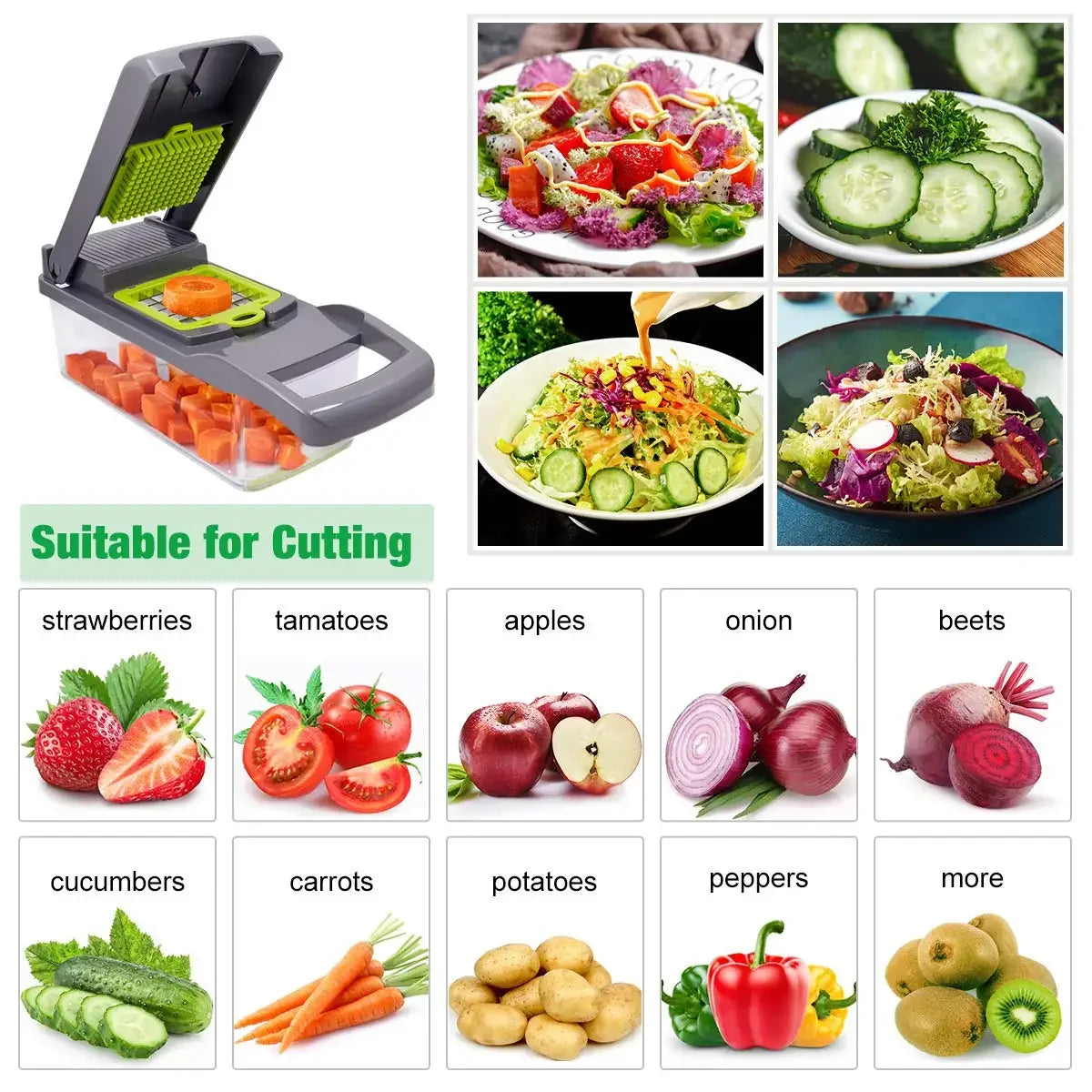 Vegetable Chopper Multifunctional Grater Cutter Kitchen Tools Peaceful Pleasures Health and Wellness