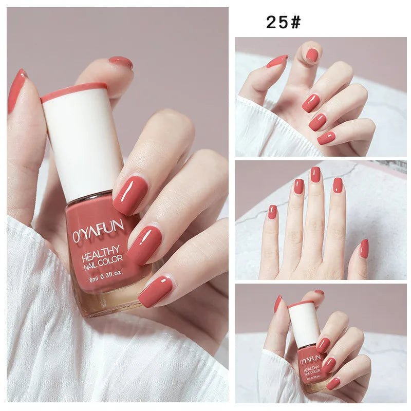 Quick-Dry Tearable Nail Polish | Glitter Matte Waterproof 40 Colors