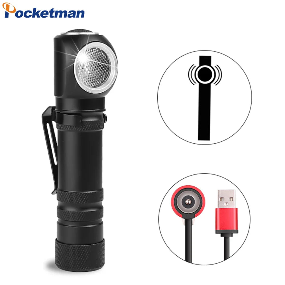 POCKETMAN XHP50 LED Rechargeable Flashlight & Head Torch – Magnetic USB